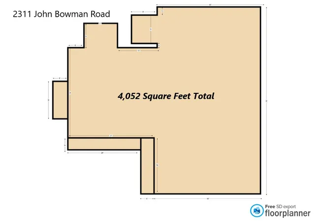 2311 John Bowman Rd Floorplan Sketch